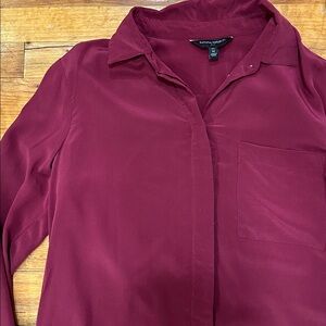 Banana Republic Silk Burgundy Tunic - Medium Tall